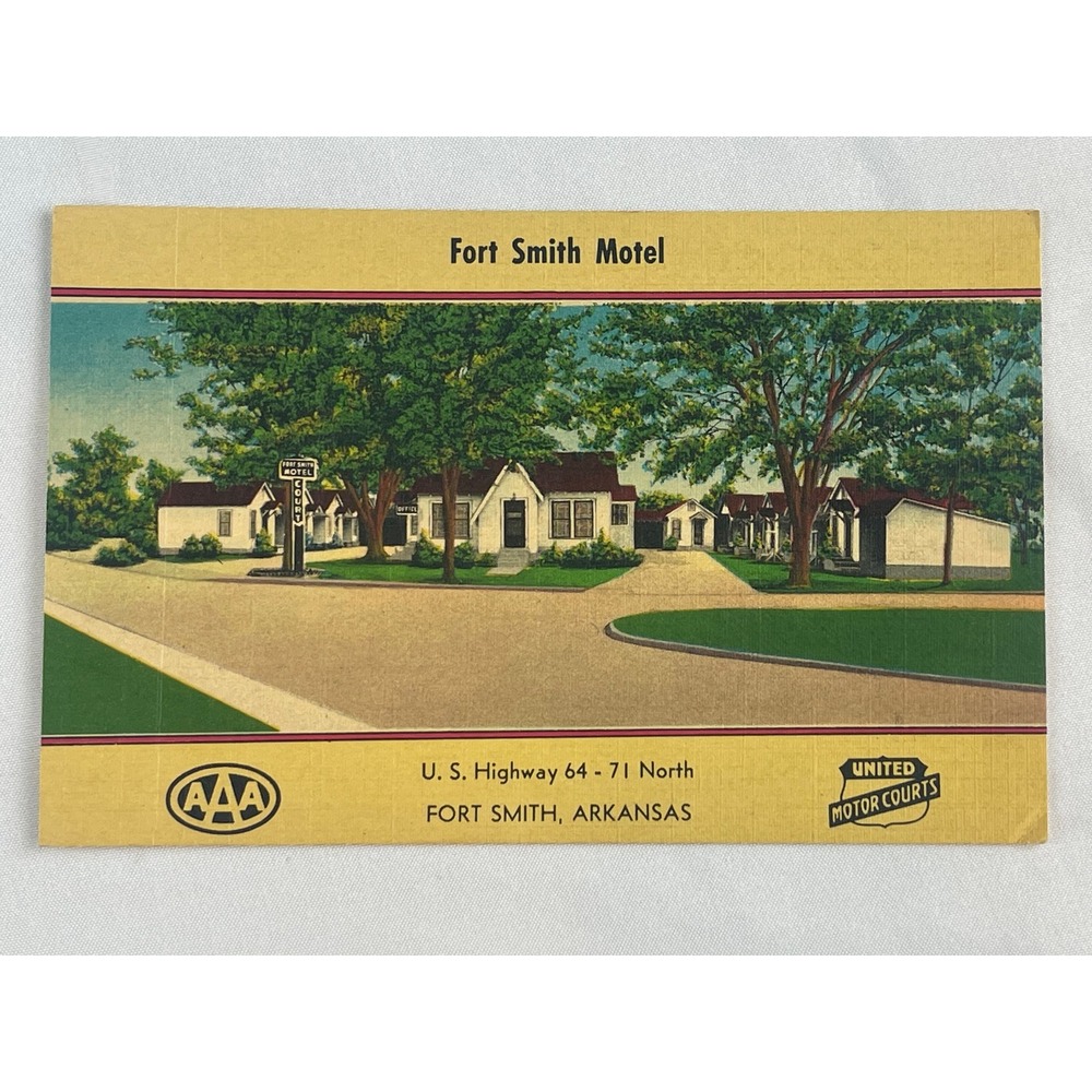 Vintage Fort Smith Motel Postcard AAA United Motor Courts Arkansas 00841